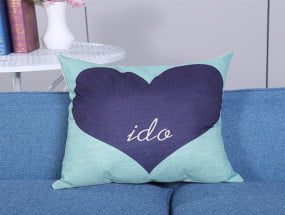 Vỏ gối xanh trái tim ido